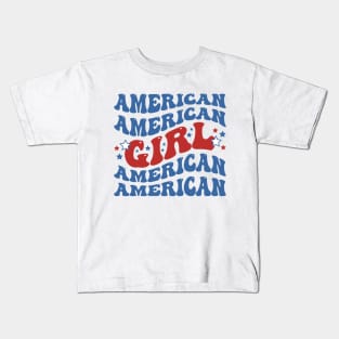 American Girl Groovy Font Kids T-Shirt